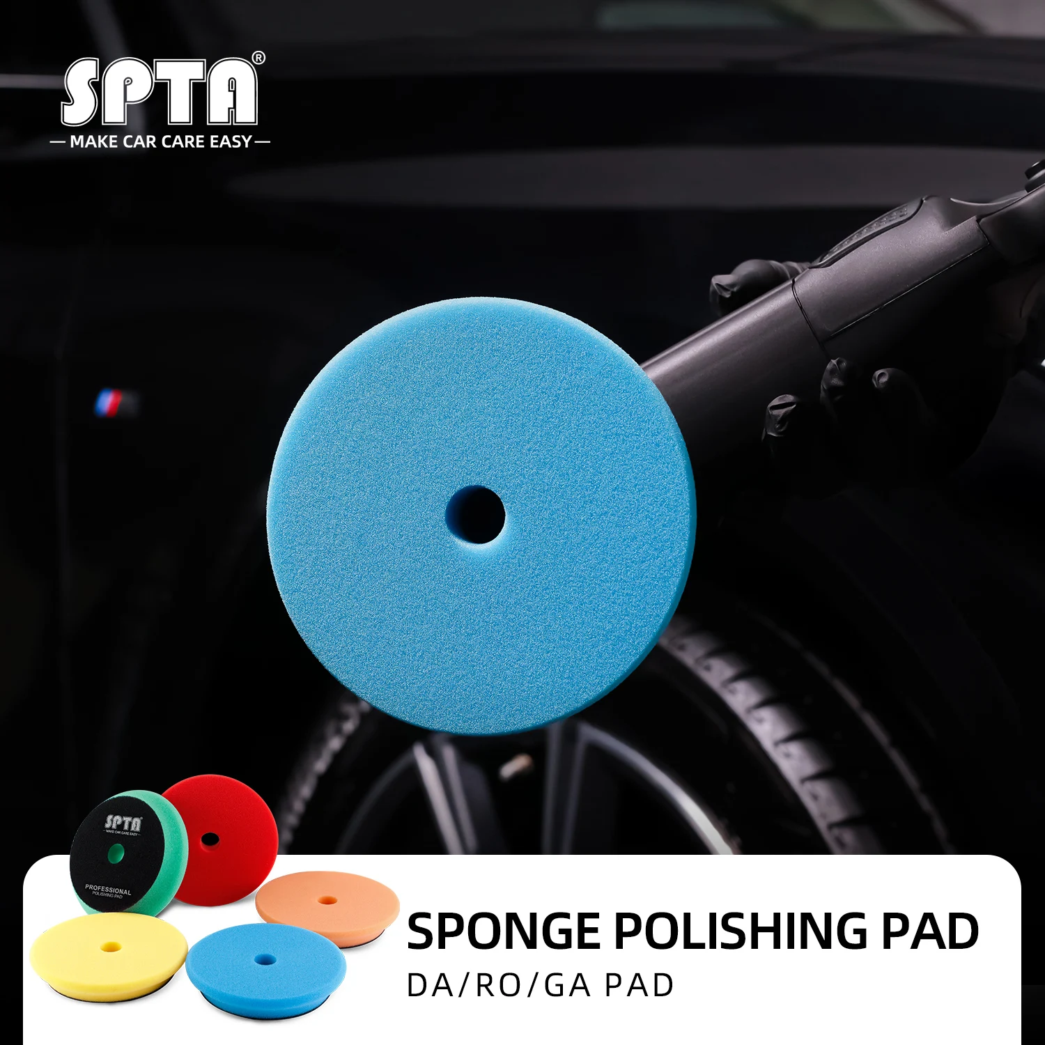 

(Bulk Sale) SPTA 5"(125mm)/6"(150mm) Beveled Car Sponge Buffing Polishing Foam Pads Kit For Dual Action RO Polisher