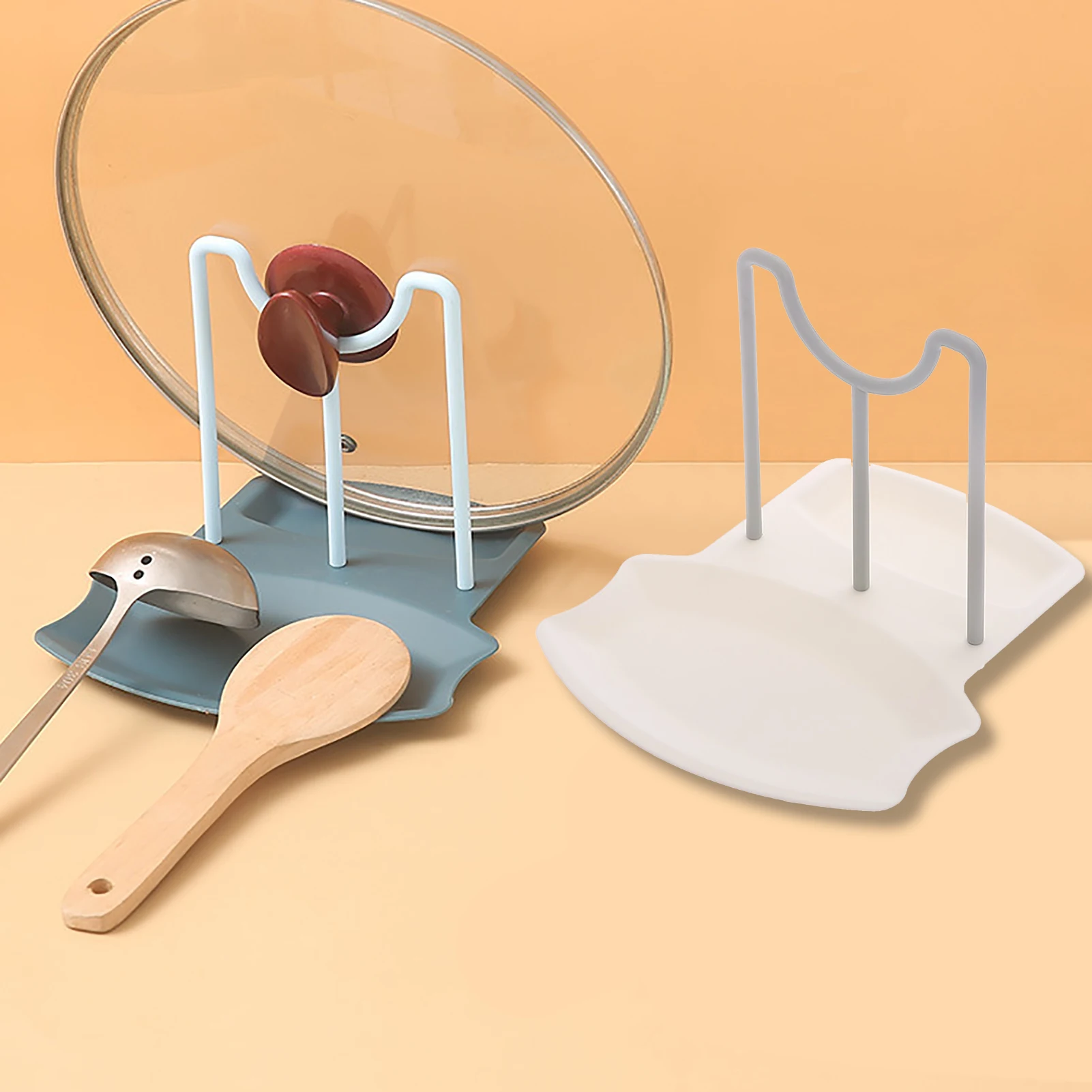 

Kitchen Organizer Pot Lid Rack Stainless Steel Spoon Holder Pot Lid Shelf Cooking Dish Rack Pan Cover Stand Kitchen Accessories