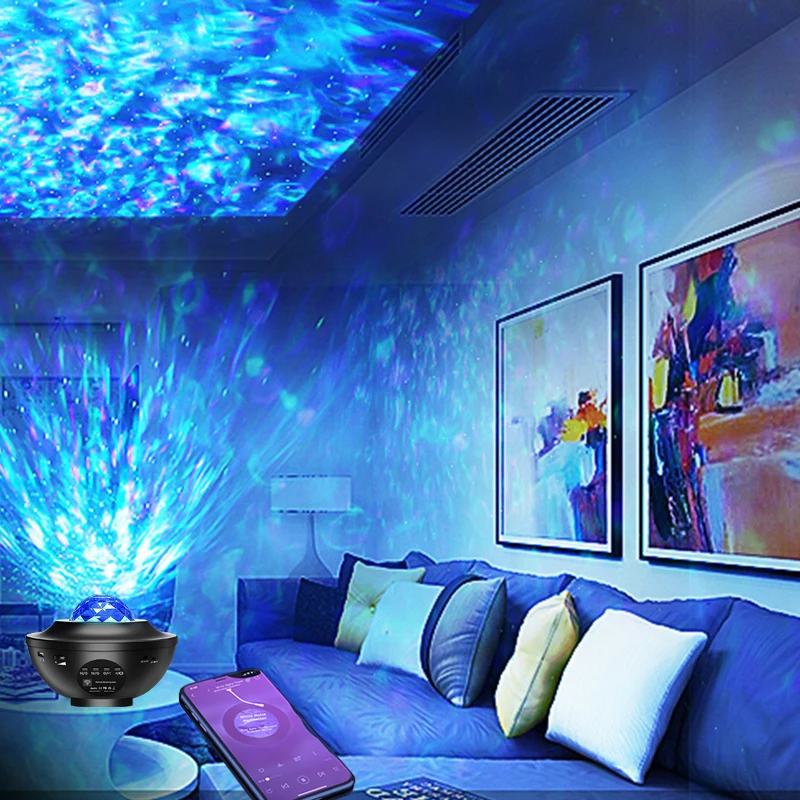 

LED Star Galaxy Projector Ocean Wave Night Light Room Decor Rotate Starry Sky Porjectors Luminaria Decoration Bedroom Lamp Gifts