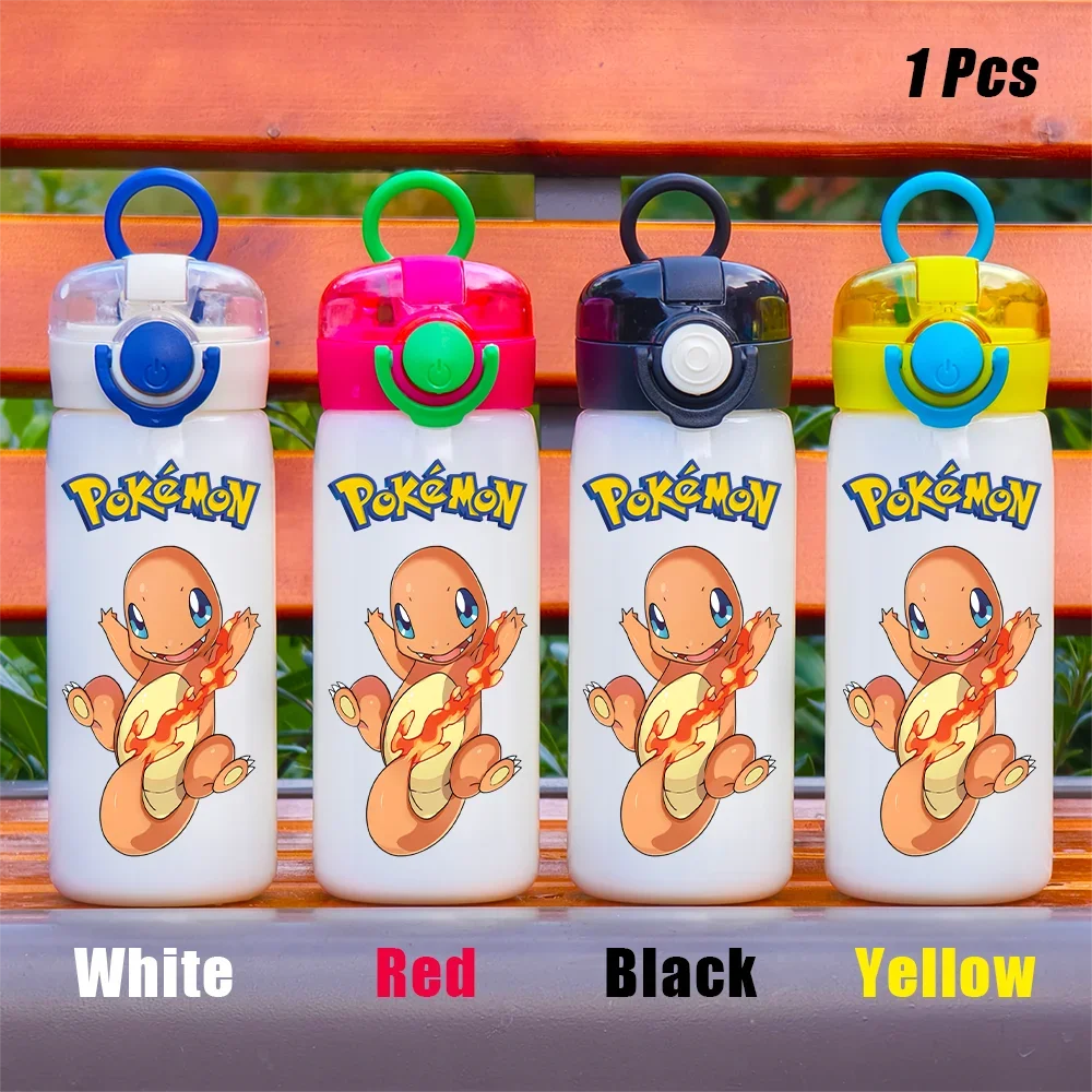 Pokémon Transparent Water Cup Cartoon Animation Pikachu Charizard Outdoor Sports Portable Leakproof Bottle Plastic Pokemon