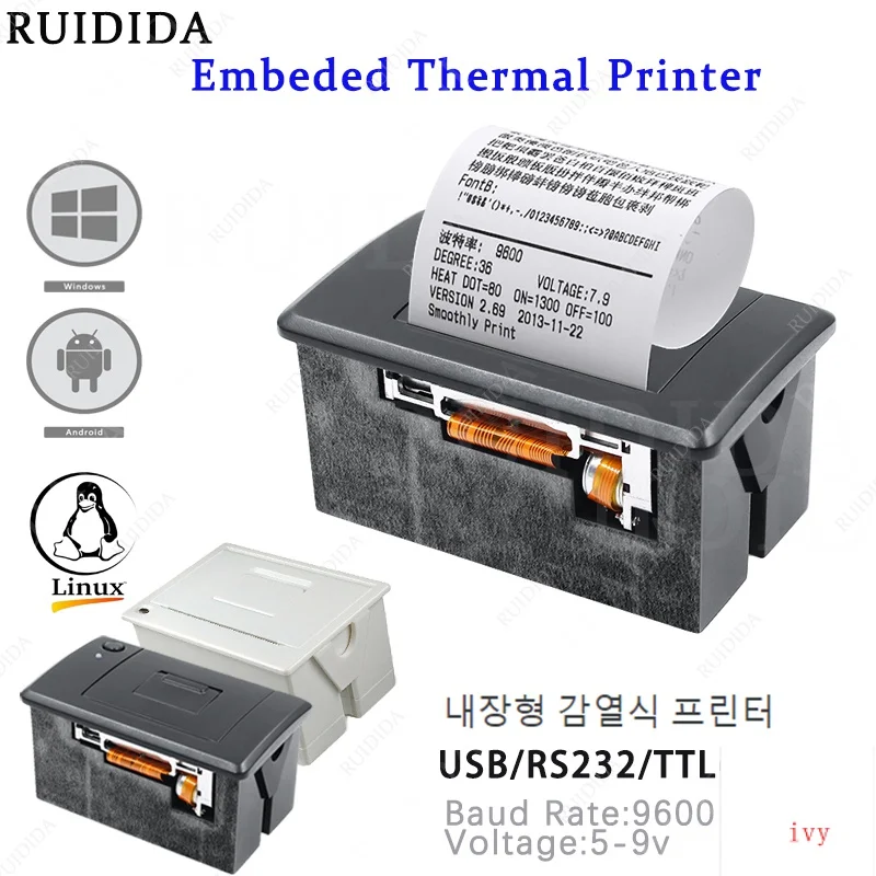 USB RS232 TTL термальный встроенный POS чековый принтер 58 мм ATM билет микро панель Arduino