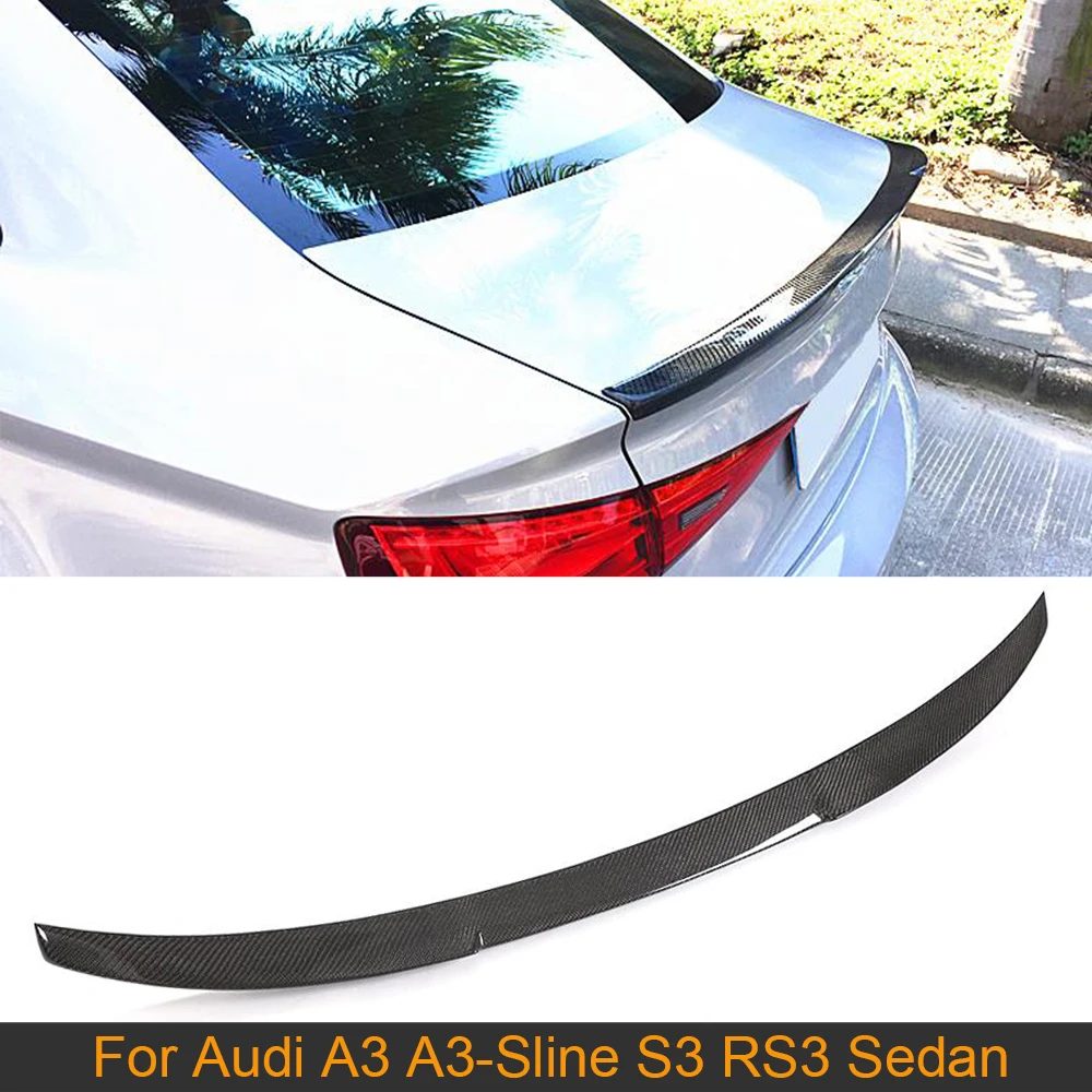 

Car Rear Trunk Wing Spoiler For Audi A3 A3-Sline S3 RS3 Sedan 2014 - 2019 Carbon Fiber Rear Trunk Lid Wing Boot Lip Spoiler