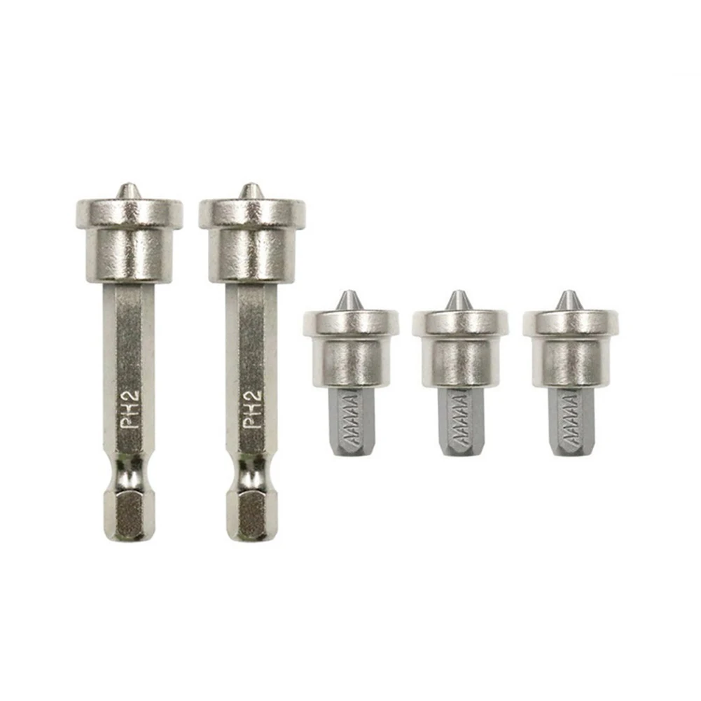 

5pcs Magnetic Positioning Screwdriver Bit Woodworking Screw 1/4” Hex Shank Ositioning Bit Batch Head For Gypsum Board 25/50MM