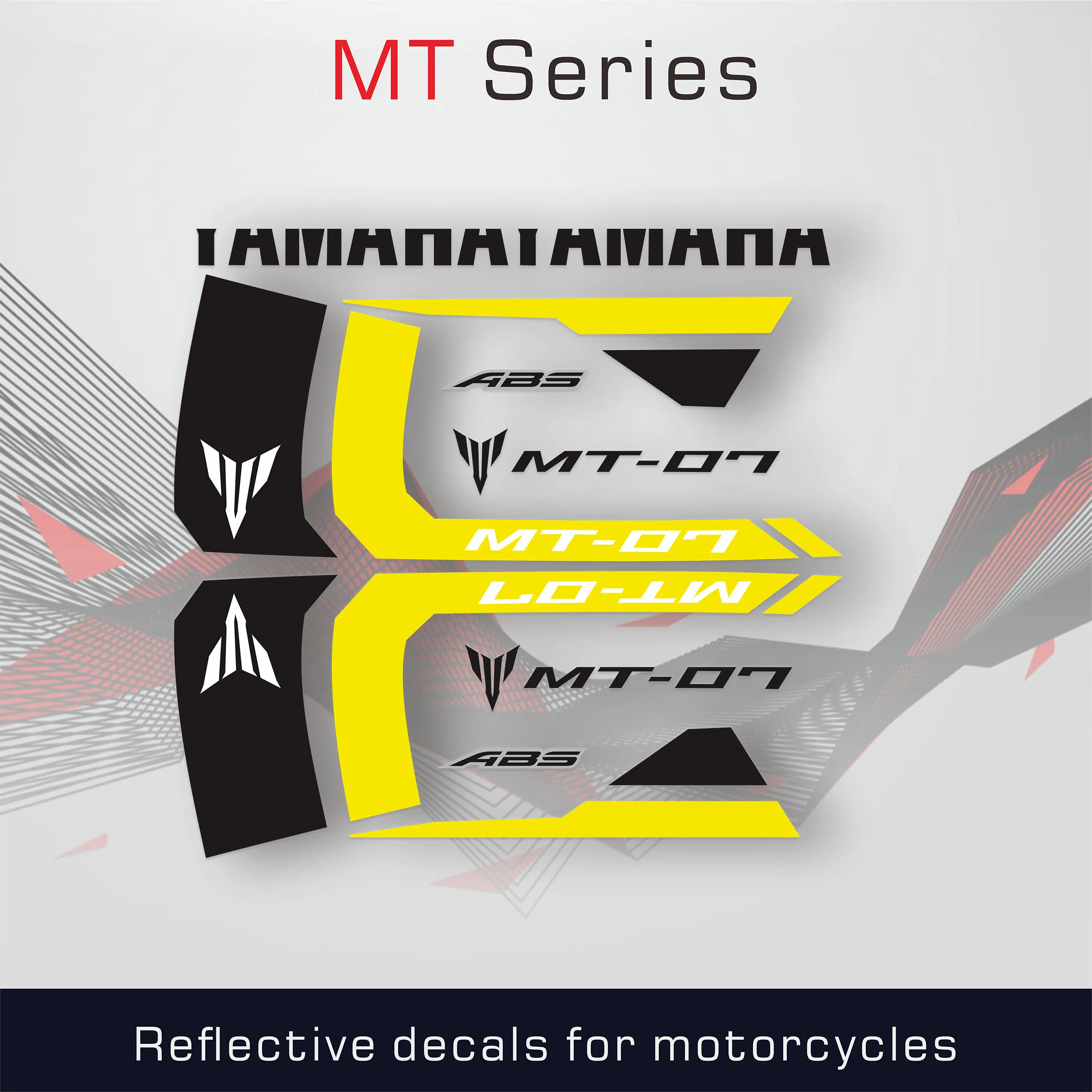 

For Yamaha MT-07 MT07 Twin Stripes Fuel Tank Reflective Stickers Motorcycle Waterproof Accessories Decals