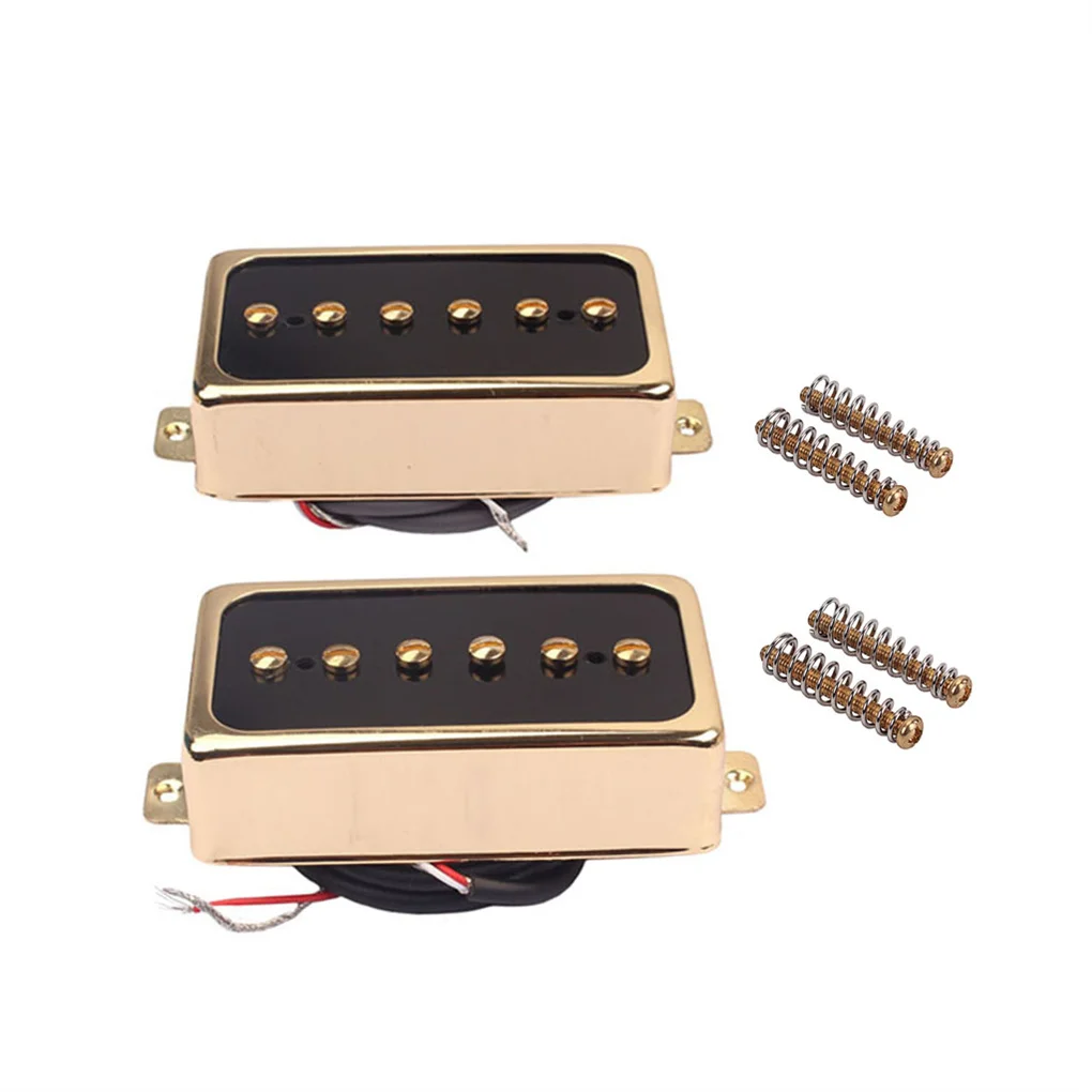 

Pack of 2 Humbucker B Shape Double Output Unique Design Golden Easy to Use Portable Pickups Replacement for Guitar