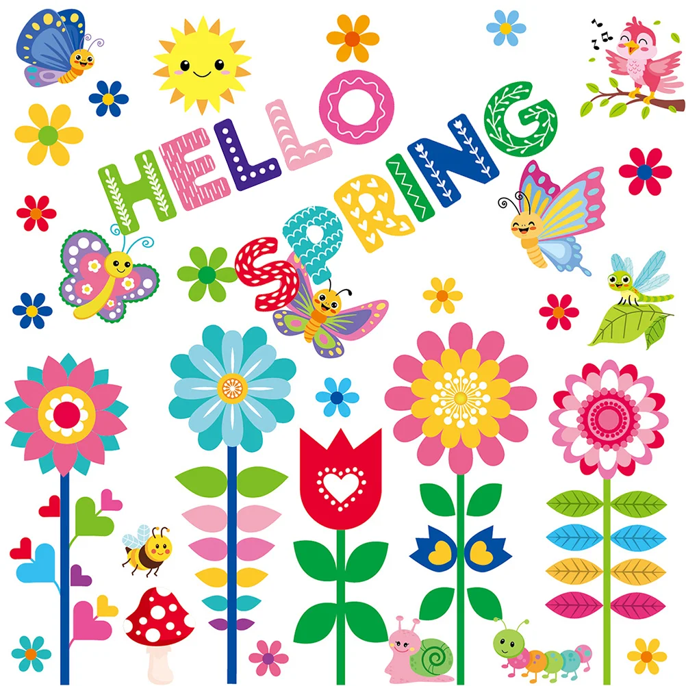 

Window Spring Clings Stickers Decals Wall Decorations Home Static Cling Easter Flower Decor Pvc Privacy Film New Treatments Year