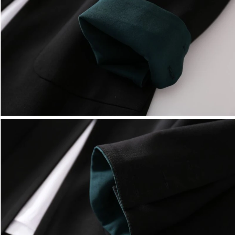 Black Blazer Coat Women's Spring and Autumn 2023 New Korean British Style Blazer Temperament Versatile Casual Long Sleeved Top