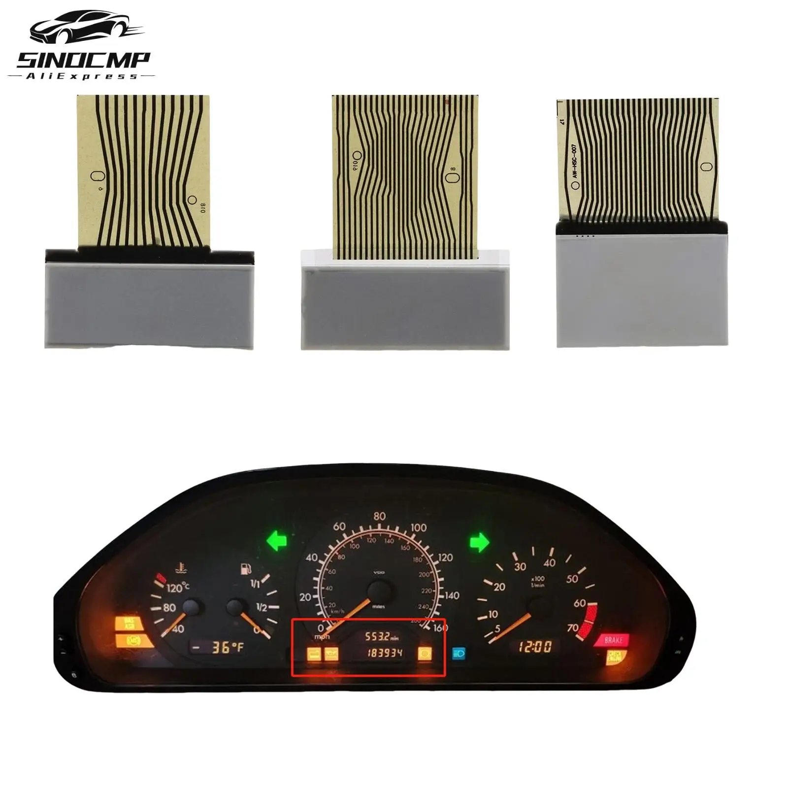 

3 шт., ЖК-экран приборной панели для Mercedes-Benz W202 W210 W208 R170 1998-2002, аксессуары для ЖК-экрана приборной панели