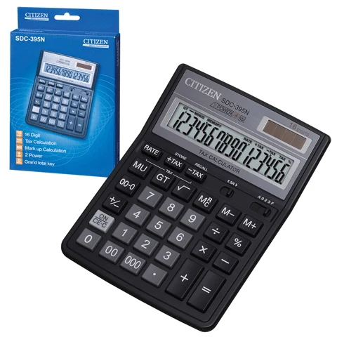 Calculator desktop citizen sdc-395n 16-bit with dual power | Calculators