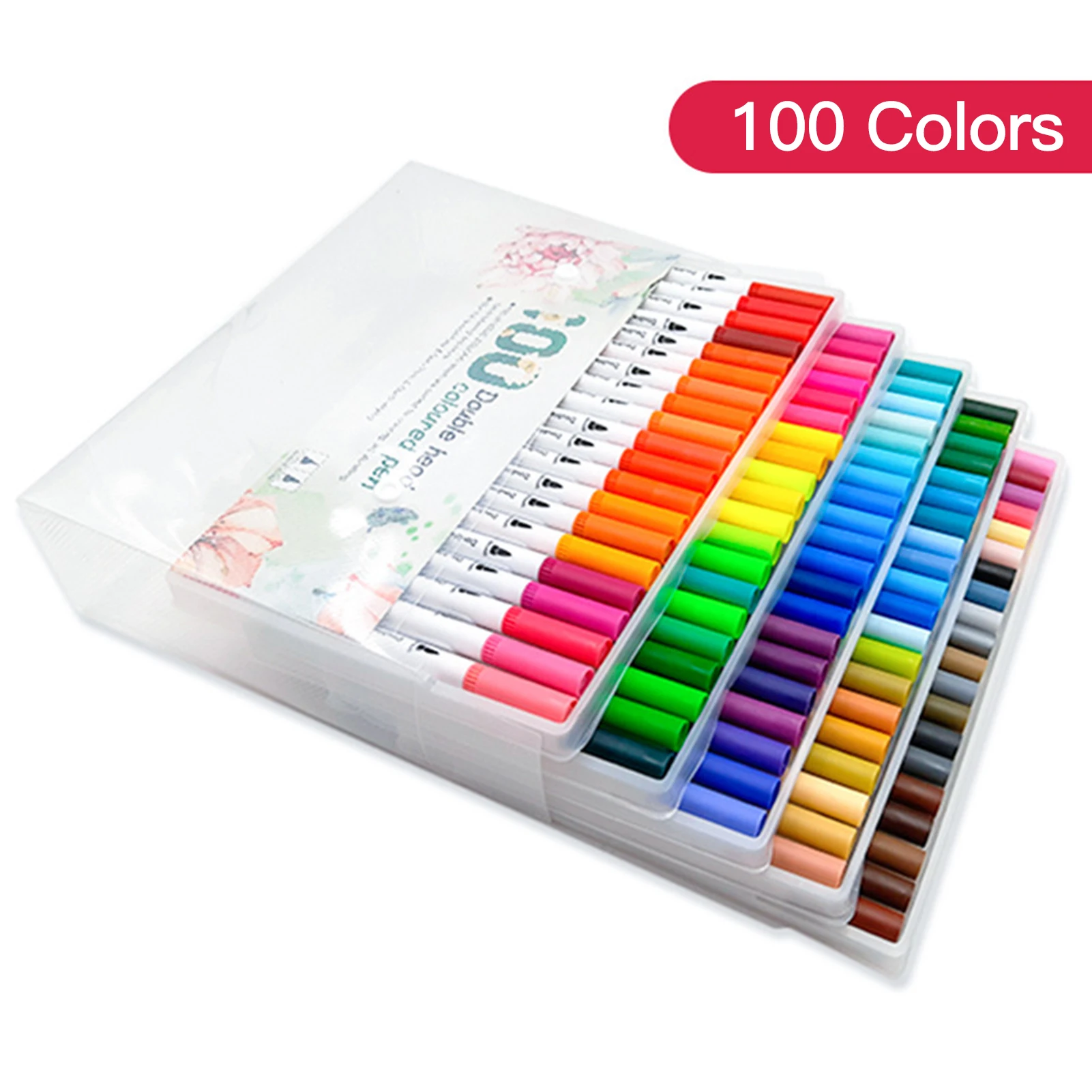 Набор двусторонних цветных ручек художественные маркеры для детей и взрослых 100