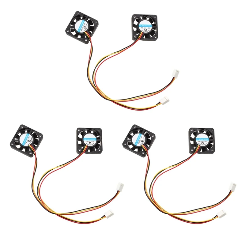 

6 Pcs 3 Pin 40Mm Square PC Computer Cooling Fan DC 12V Black