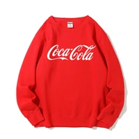 coca cola autumn and winter 2022 new plus velvet hooded sweater simple and comfortable loose thick couple hooded clothing