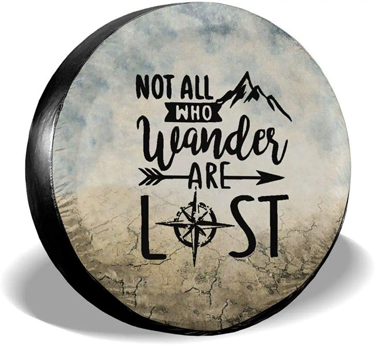 

MSGUIDE Not All Who Wander are Lost Spare Tire Cover Protector Universal Fit Tire Covers Wheel Diameter 23" - 33" Suit for Jeep,