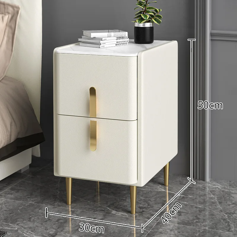 

Slate Bedside Table Small Mini Minimalist Modern Small Size All Solid Wood Ultra Narrow 30cm Light Luxury Bedroom Furniture