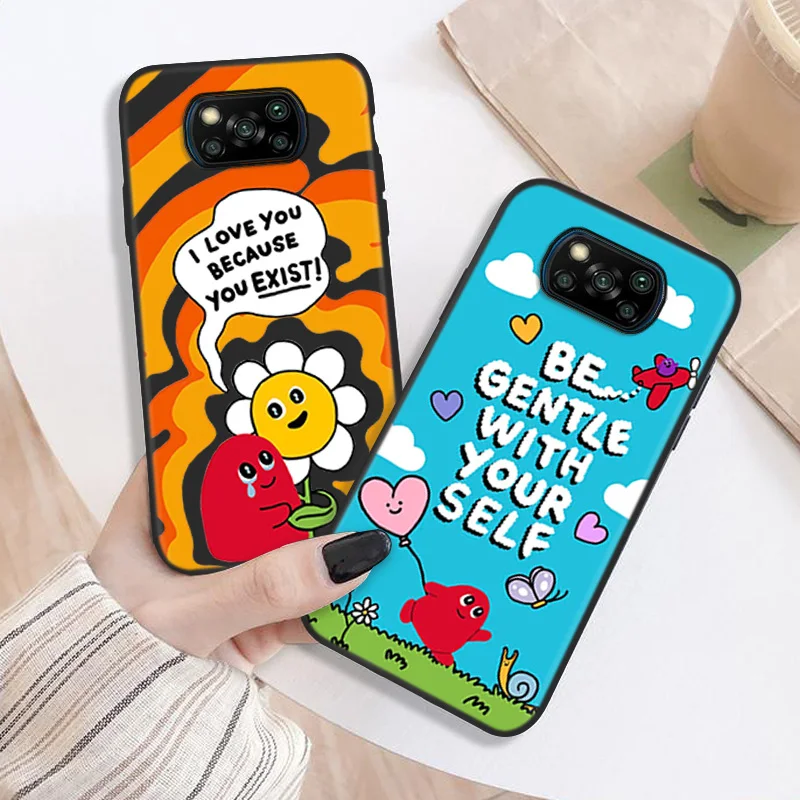 

Poco X3 Pro Case For Xiaomi Redmi Note 10 9 8 11 Pro 7 10S 9S Poco F3 X3 GT NFC M3 M4 Pro Funda Rainbow Waves Silicon Black Capa