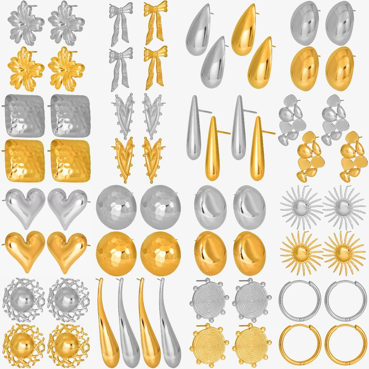 1 пара шикарные серьги из нержавеющей стали с узором в виде молотка Большие капли