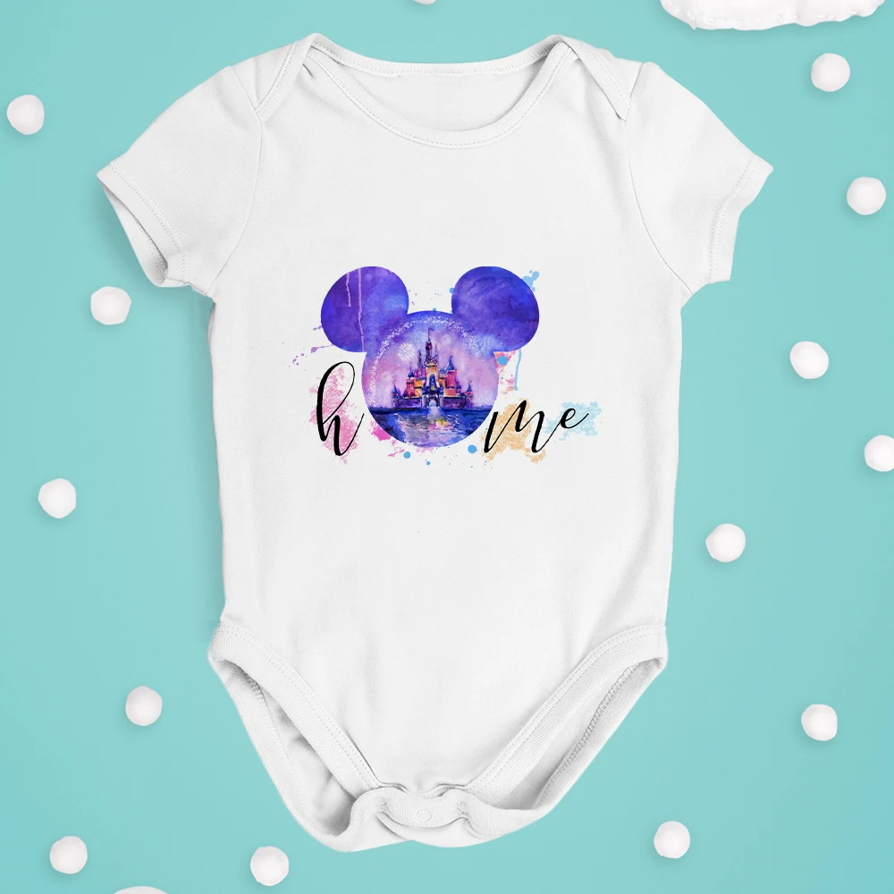 

Новые летние боди для младенцев Disney Cartoon Four Seasons Baby Girl Boy Romper Kawaii Mickey Mouse Head Print 0-24M Комбинезон