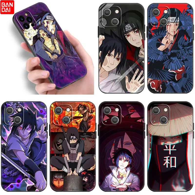 

Anime Naruto Itachi Sasuke Uchiha Case For Apple iPhone 11 12 13 Mini Pro 7 8 XR X XS MAX 6 6S Plus 5 5S SE 2020 Black Cover