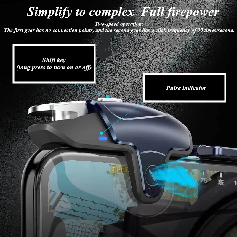 AK03 Mobile Phone Gamepad Radiator L1R1 Game Trigger for PUBG Aim Shooting Gamepad Joystick Controller Button for IPhone Android 5