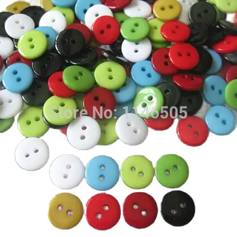 10 мм, 100 шт./упаковка, разноцветные полимерные пуговицы для детской одежды