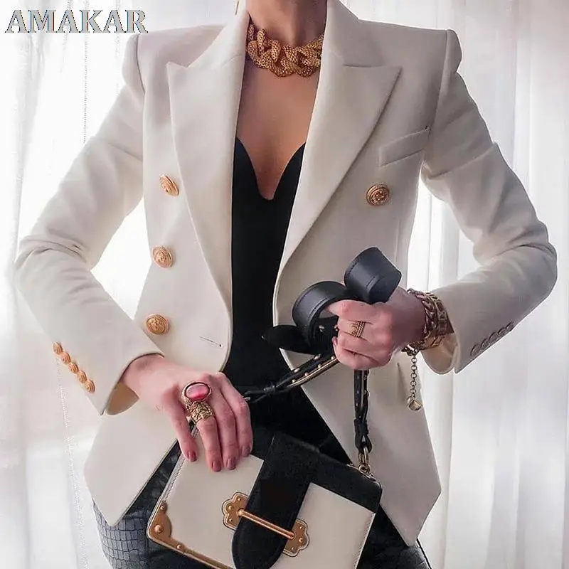 

Women's New Solid Color Fashion Sexy Multi Buttons 2020 Summer And Autumn Casual Suit Office Wear Elegant Short Coat