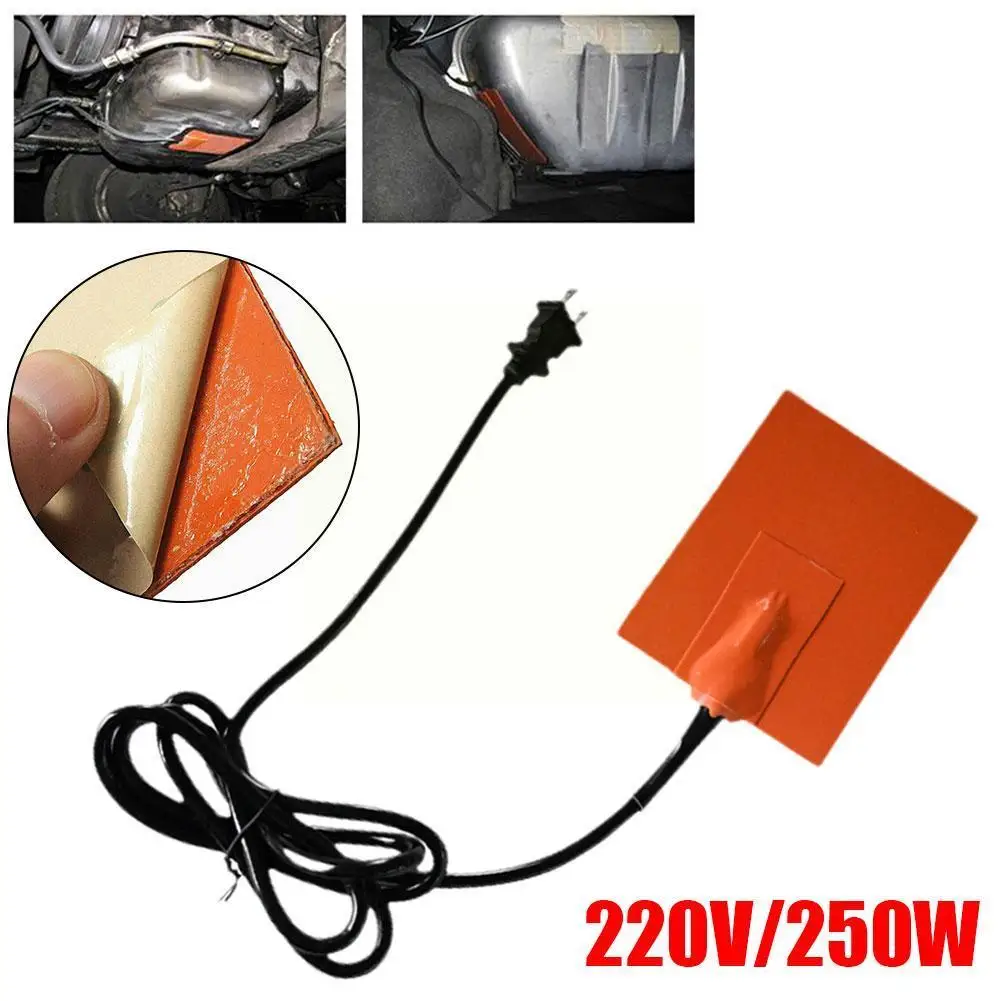 

220 В автомобильный масляный поддон для двигателя, поддон для резервуара, нагреватель, 250 Вт, силиконовая подкладка, 9x13 см, масляный нагревательный двигатель с износостойким маслом, защита ЕС, P5I3
