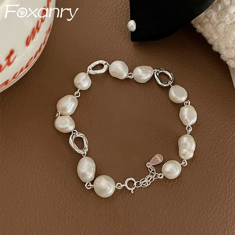 Модный жемчужный браслет FOXANRY INS, ювелирные изделия для невесты для женщин и пар, креативные простые праздничные пляжные аксессуары, подарки, оптовая продажа