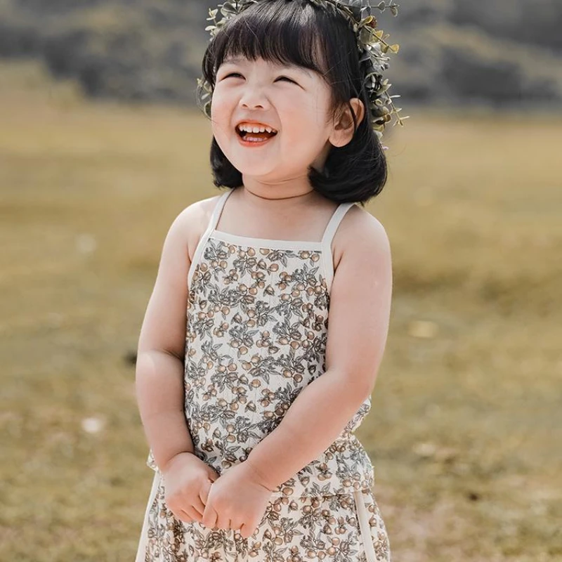 

HoneyCherry Girls Summer Printed Short Sleeve T-Shirt Homewear Loose Shorts Vest Kids Clothes Girls