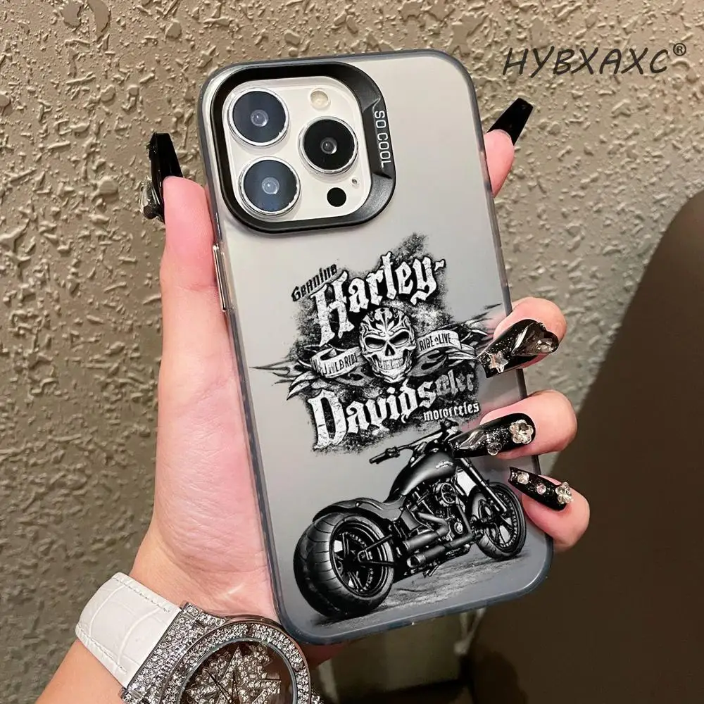 Фото Чехол для телефона HYBXAXC в готическом стиле с дизайном черепа Harley, модный серебристый чехол для iPhone, легкий, устойчивый к царапинам. №1