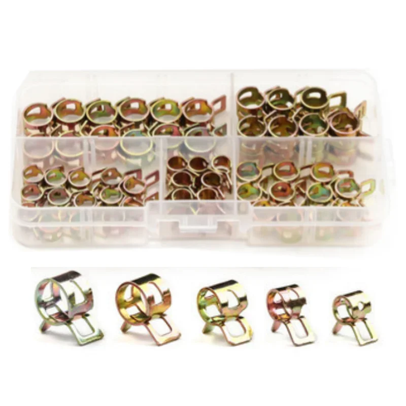 

Пружинные хомуты для труб 6-22 мм, набор из 75/100/155 шт.