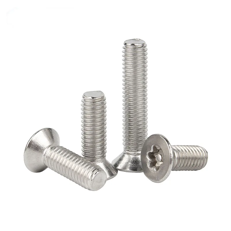 

3/5/10pcs countersunk head plum blossom screw with column 304 stainless steel flat head anti-theft screw with needle M3 M4 M5 M6