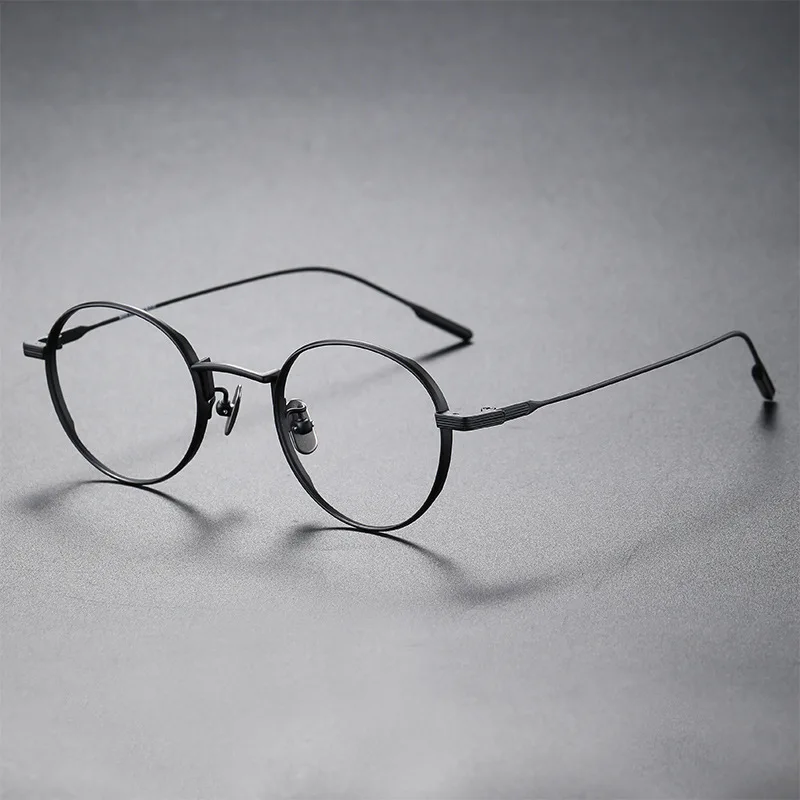 Ретро-очки из чистого титана Новые овальные полноразмерные очки для мужчин и