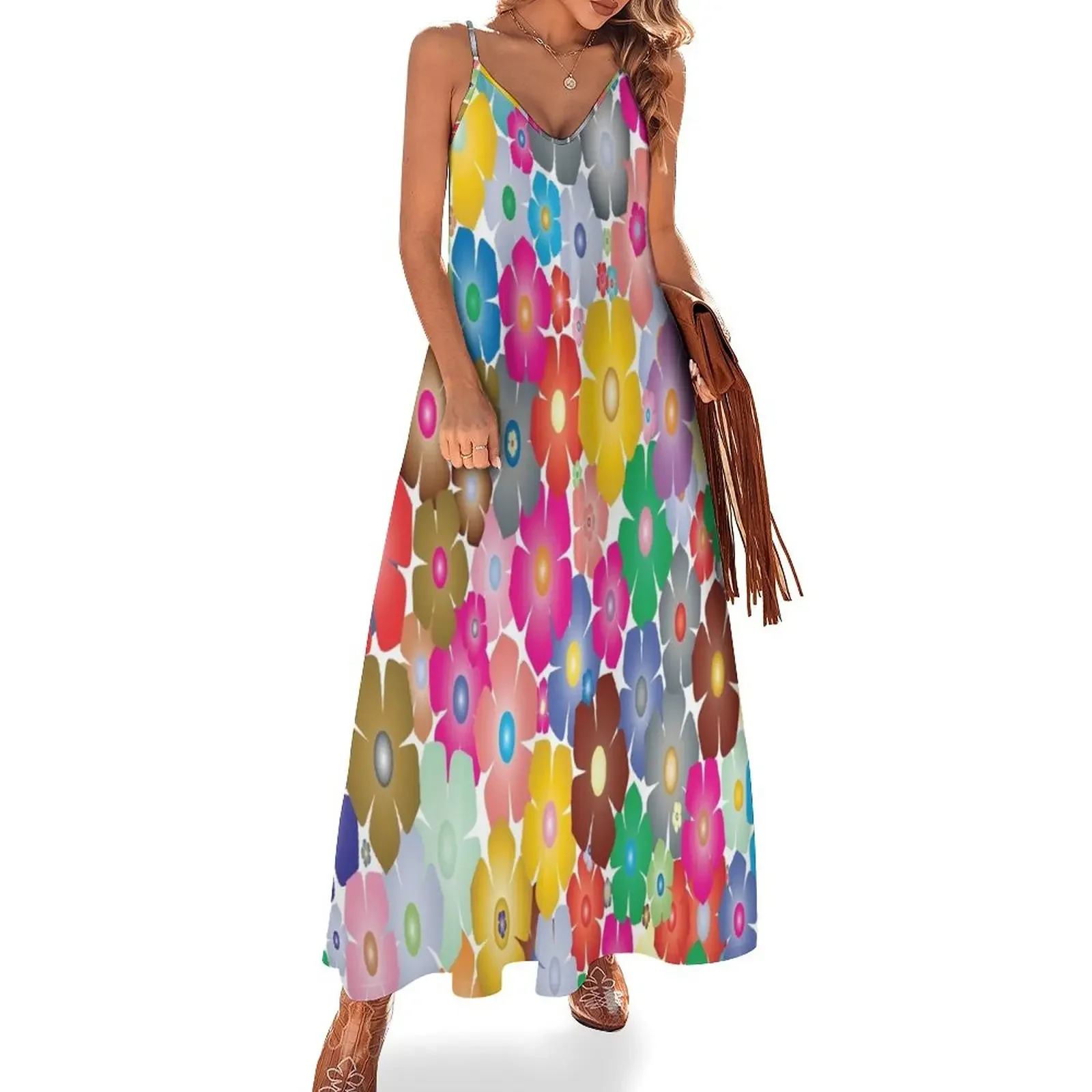 ЦВЕТА # Платье без рукавов 2 от Брюса Эшман Бейкера летние женские костюмы платье