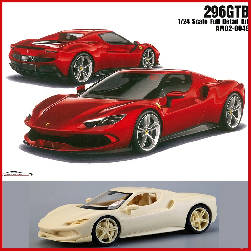 

Alpha Model 1/24 Ferr Ari 296 GTB Super Racing Model Car Full Detail Kit Resin Vehicle Hobby Collection Hand Made Gift AM02-0049