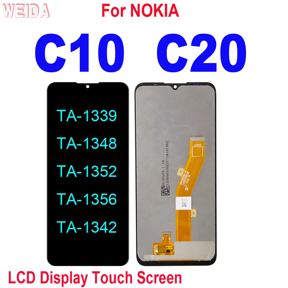 

Original For Nokia C20 TA-1339 TA-1348 TA-1352 TA-1356 LCD Display Touch Screen Digitizer Assembly For Nokia C10 TA-1342 LCD