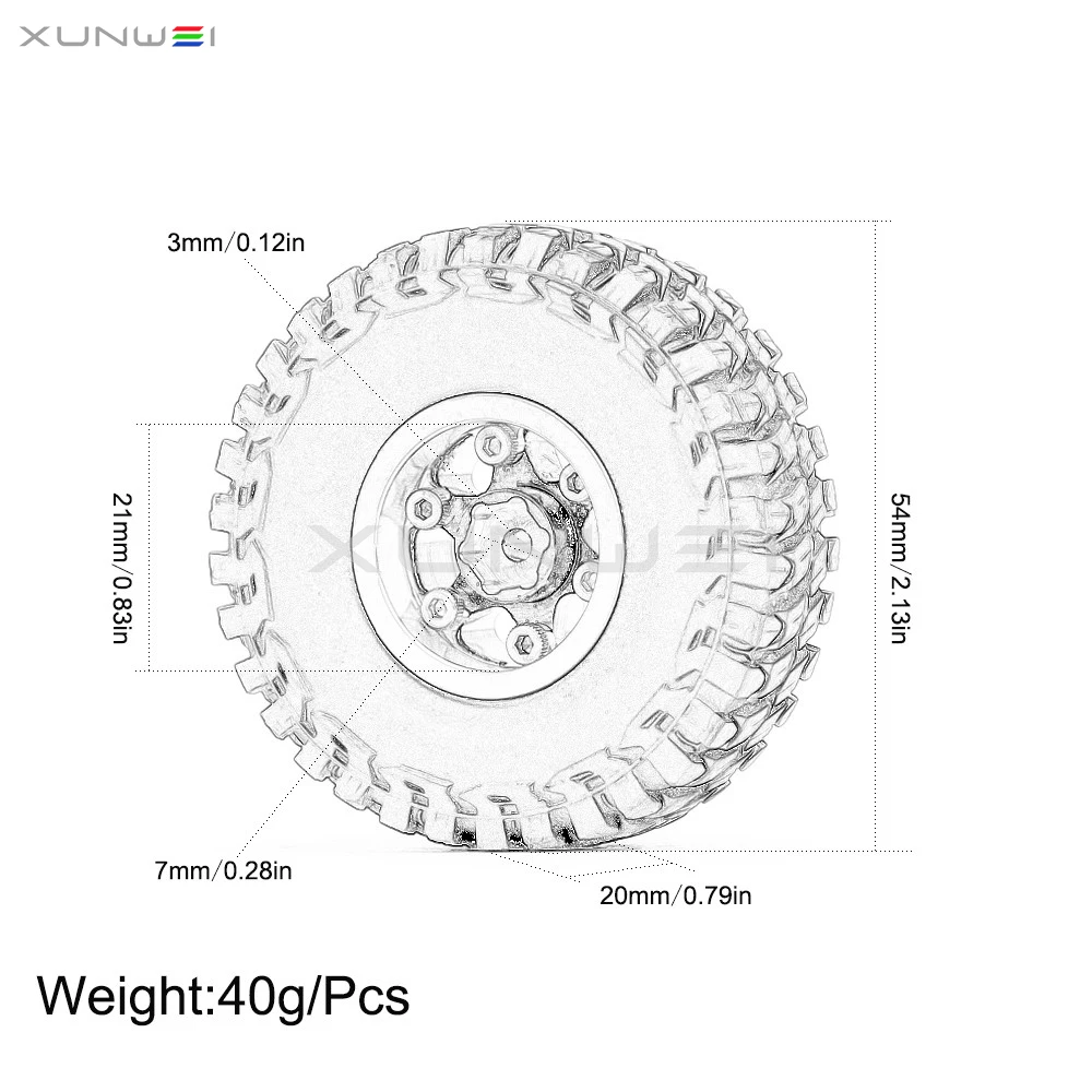 4 шт. 1 0 дюйма латунные колесные диски с бусинами шины для RC 1/24 Axial SCX24 90091 Kyosho Off Roac Car
