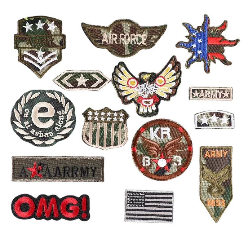 

Army Emblem Military Embroidery Patches Iron on For Clothing Patches Militar Stripes Armband Camouflage Badge Army Accessories