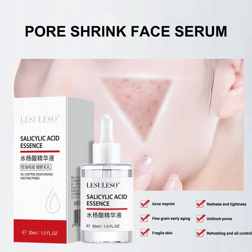 

Salicylic Acid Pore Shrink Face Serum Hyaluronic Acid Nourish Pores Smooth Cosmetics Firm Repair Essence Skin Moisturizing G0T0