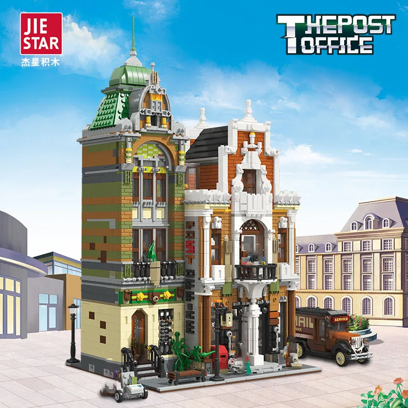 

JIESTAR 89126 Post Office Model Creative City Street View Series Modular Building Blocks Child Assembling Toys Brick Gift