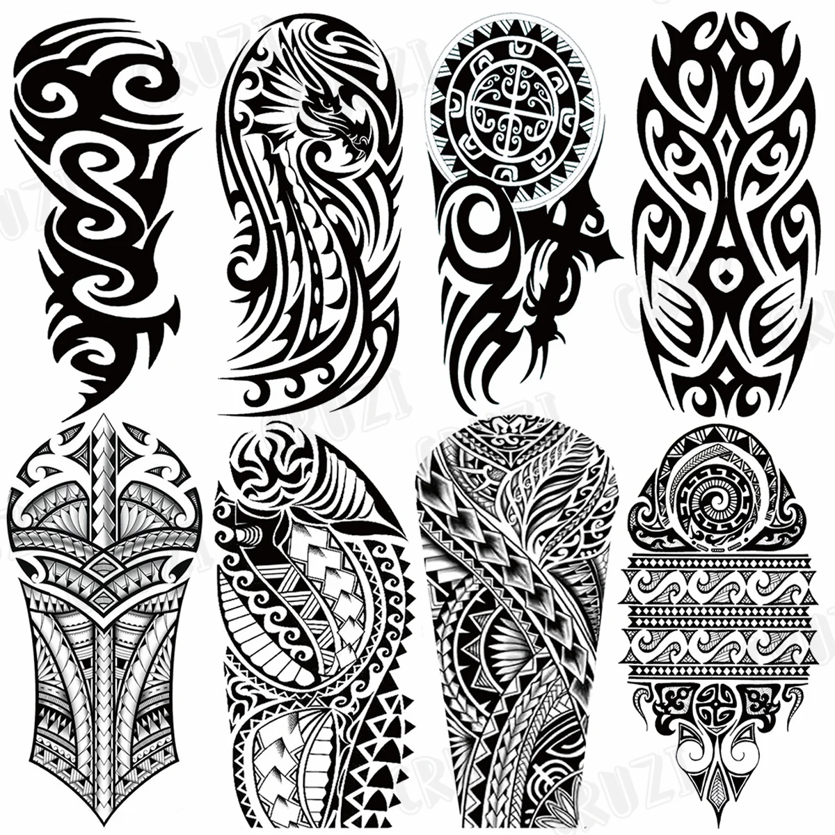 Временные татуировки с черными шипами для женщин и мужчин реалистичные