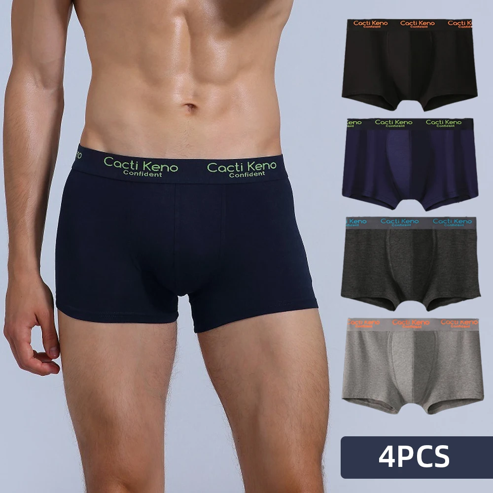 Sexy Men Boxer Underwear 4Pcs Shorts Breathable Boxershorts Men Trunks Lightweight Soft Underpants Under Wear Pants Short Brief