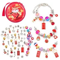 62pcsset diy new year tigers bracelet colorful crystal gifts to send children jewelry set charm bracelets