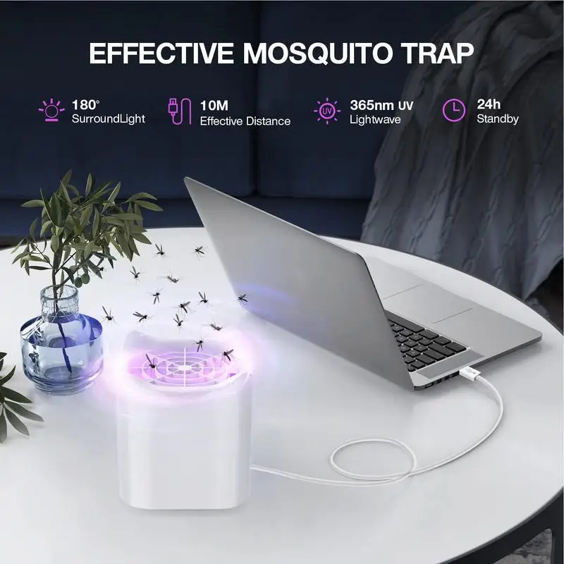 Комнатная лампа-Ловушка Fly Zapper с четырьмя углами для комаров портативная