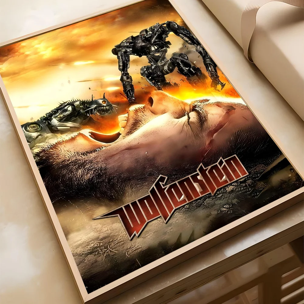 Wolfenstein Anime Posters Sticky HD Quality Wall Art Retro For Home Kawaii Room Decor