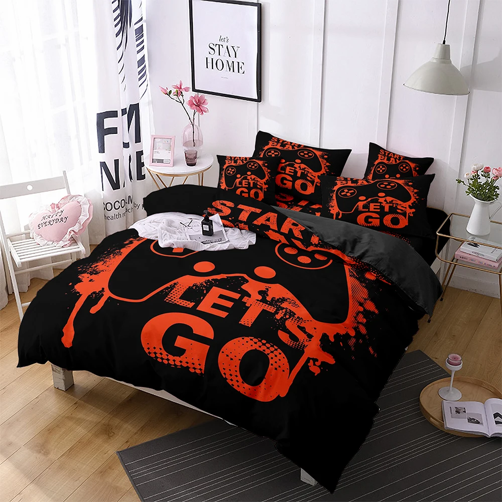 

New Game Controller's Patterned Dark Sheets Pattern Bed Sheet and Quilt Set Comes In A Wide Range of Sizes and Styles