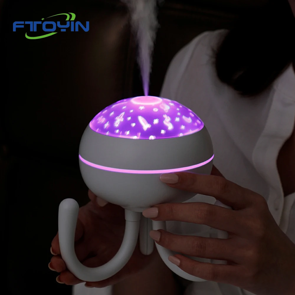 

FTOYIN Octopus Humidifier Night Light 200ML USB Aromatherapy Lamp For Bedroom Decor 7 Colors LED Night Light Mini Humidifier
