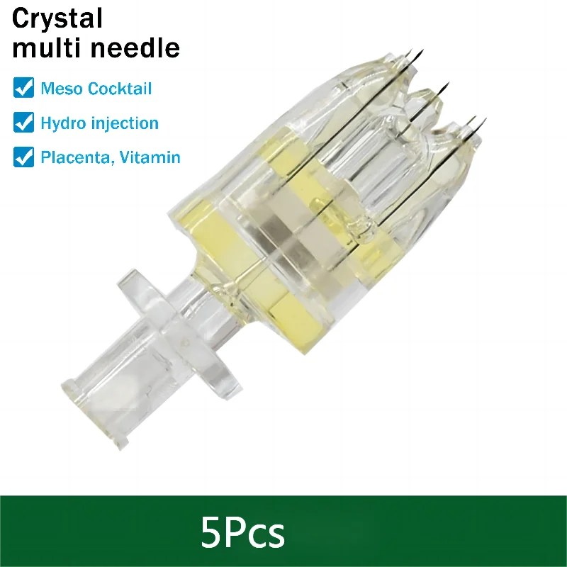 

5Pin crystal Multi needle Hydrolifting Gun Needle For EZ Vacuum Mesotherapy Meso Gun Injector Negative Pressure Cartridge Needle