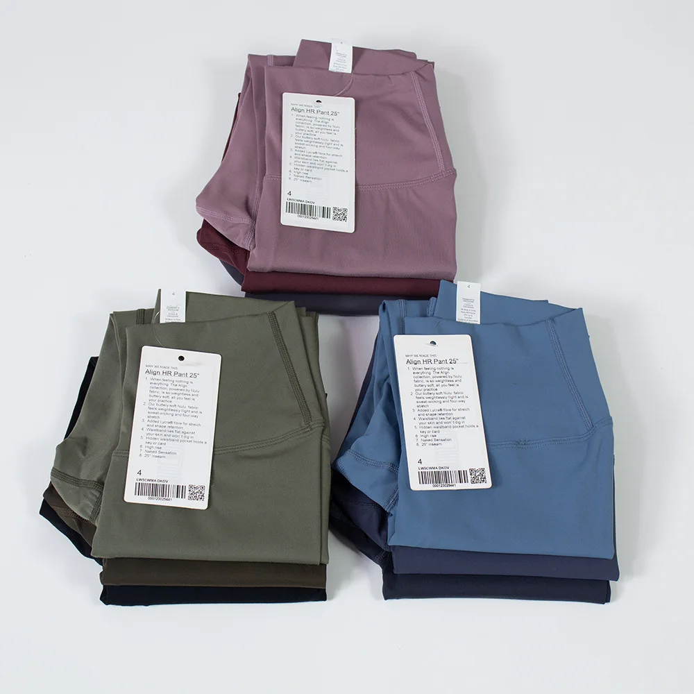 Luluwomen Sport Leggings Yoga Leggings Women No T Line Sport Running Align Pant Elastic High Waist Breathable Naked Feel Legging