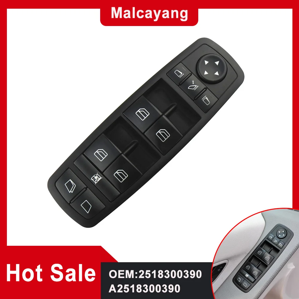 

Car styling 2518300390 Driver Side Power Window Master Switch Control Button For Mercedes Benz GL R Class ML350 W251 X164 GL450