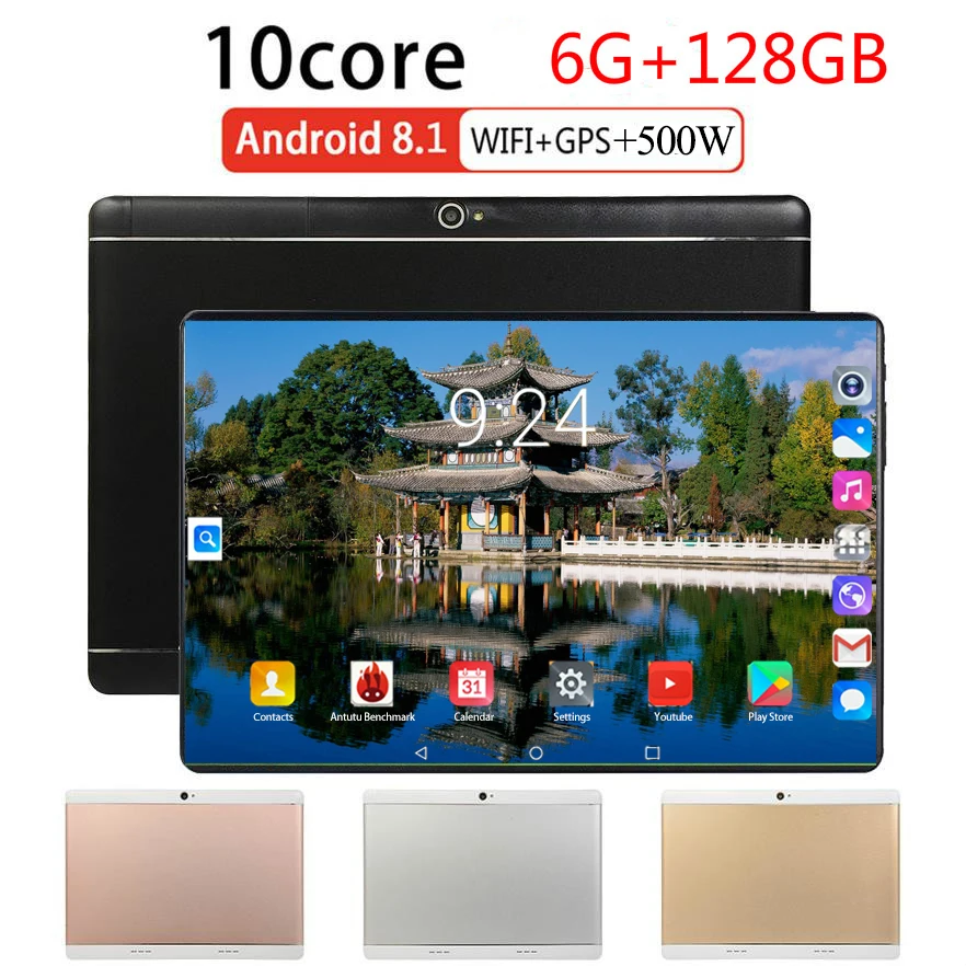 

2022 Newest Tablet PC 10 Inch Android 9.0 Octa Core 6GB + 128GB ROM Tablets WiFi Phablet Dual SIM 4G FDD Lte WiFi Bluetooth GPS